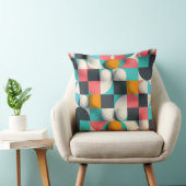 Colorful 3D Spheres and Geometric Grid Pattern クッション (椅子)