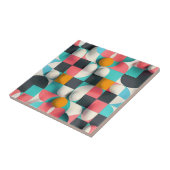 Colorful 3D Spheres and Geometric Grid Pattern タイル (側面)