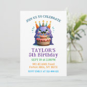 Colorful 5th Birthday Monster Party Invitation  招待状 (スタンド正面)