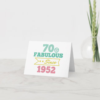 colorful 70 and fabulous since 1952 サンキューカード