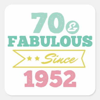 colorful 70 and fabulous since 1952 スクエアシール