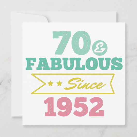 colorful 70 and fabulous since 1952 セーブザデート (正面)