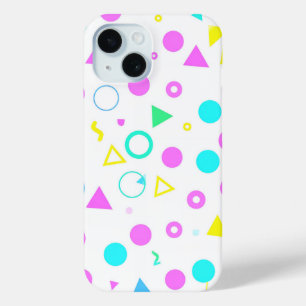 Colorful 80s Memphis Geometric Shapes iPhone 15ケース
