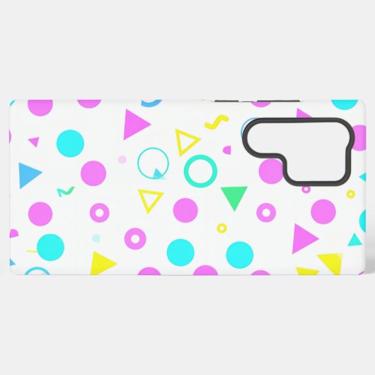 Colorful 80s Memphis Geometric Shapes Samsung Galaxyケース (裏面横)