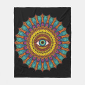 Colorful 90s Mandala Art -Trippy Third Eye Graphic フリースブランケット (正面)