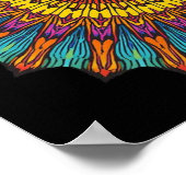 Colorful 90s Mandala Art -Trippy Third Eye Graphic ポスター (角)