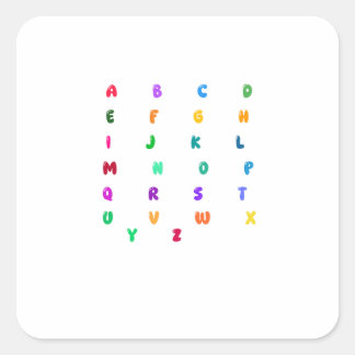 Colorful A-Z Letter Alphabet Sticker | Typography スクエアシール