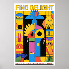 Colorful Abstract Art Print Modern Geometric Home ポスター