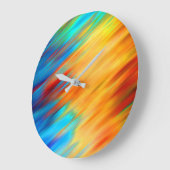 Colorful Abstract Blue Orange Flare ラージ壁時計 (傾斜)