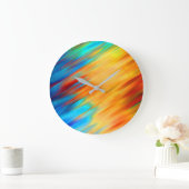 Colorful Abstract Blue Orange Flare ラージ壁時計 (ホーム)