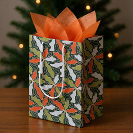 Colorful Abstract Botanical  ミディアムペーパーバッグ