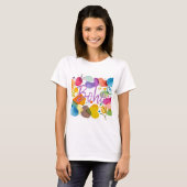 Colorful Abstract Botanical Boho Cutout Art Tシャツ (正面フル)