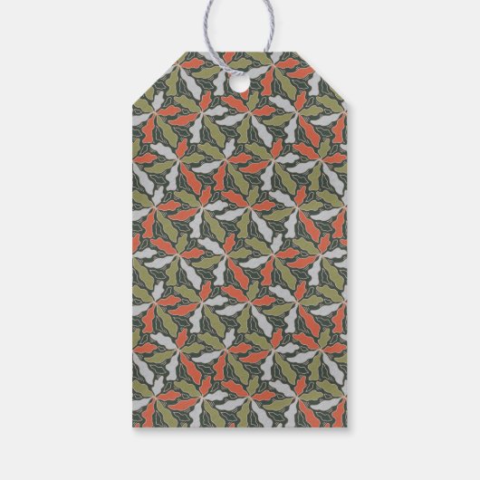 Colorful Abstract Botanical Christmas ギフトタグ (裏面)