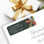 Colorful Abstract Botanical Personalized Christmas ラベル