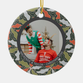 Colorful Abstract Botanical Photo Christmas セラミックオーナメント