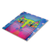 Colorful Abstract Cat Painting タイル (側面)