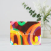 Colorful Abstract Christmas Lights Merry Christmas ポストカード (スタンド正面)