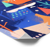 Colorful Abstract Christmas Tree ポスター (角)