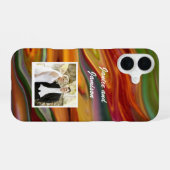 Colorful Abstract design with Personal Photo iPhone 16ケース (裏面横)