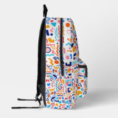 Colorful Abstract Doodle Backpack – Retro 90s Aest プリントバックパック (左)