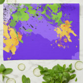 Colorful abstract energy wave キッチンタオル (折り畳み)