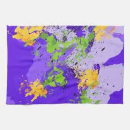 Colorful abstract energy wave キッチンタオル