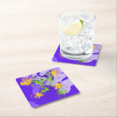 Colorful abstract energy wave スクエアペーパーコースター (インサイチュ)