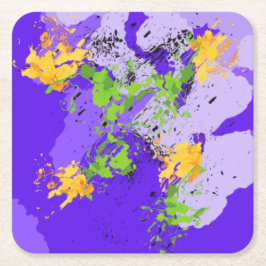 Colorful abstract energy wave スクエアペーパーコースター