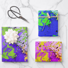 Colorful abstract energy wave ラッピングペーパーシート