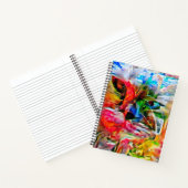 Colorful Abstract Expressionist Cat Art Print" ノートブック (内部)