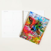 Colorful Abstract Expressionist Cat Art Print" プランナー手帳 (ディスプレー)