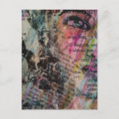 colorful abstract face mixed media ポストカード (正面)