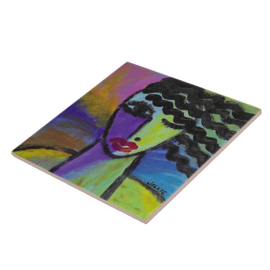 Colorful Abstract Female Portrait タイル (側面)