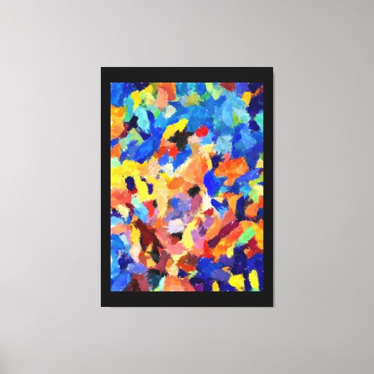 Colorful Abstract finger painting art キャンバスプリント (正面)