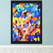 Colorful Abstract finger painting art キャンバスプリント (インサイチュ (ウッドフロア))