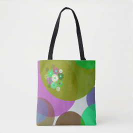 Colorful Abstract Floral Circles Tote Bag トートバッグ