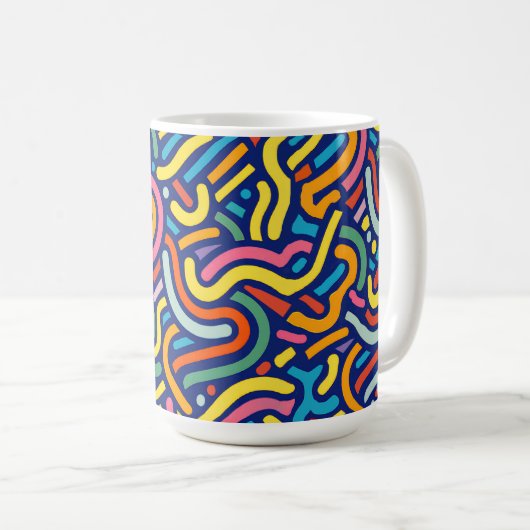 Colorful Abstract Flow Mug コーヒーマグカップ (正面右)