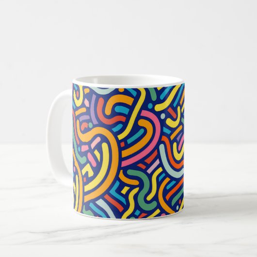 Colorful Abstract Flow Mug コーヒーマグカップ (正面左)