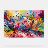 Colorful Abstract Flowers Vibrant Explosion Art Ch アクリルサイン (正面)