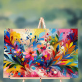 Colorful Abstract Flowers Vibrant Explosion Art Ch アクリルサイン (ニュートラル)