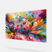 Colorful Abstract Flowers Vibrant Explosion Art Ch アクリルサイン (傾斜)