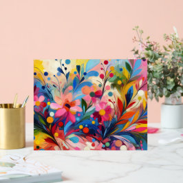 Colorful Abstract Flowers Vibrant Explosion Art Ch アクリルサイン