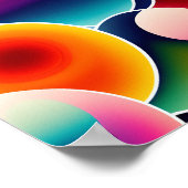 Colorful abstract fluid shapes organic geometric 5 ポスター (角)