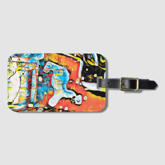 Colorful Abstract Geometric Art  ラゲッジタグ (正面横)