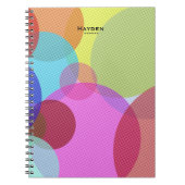 Colorful Abstract Geometric Circles Personalised ノートブック (正面)