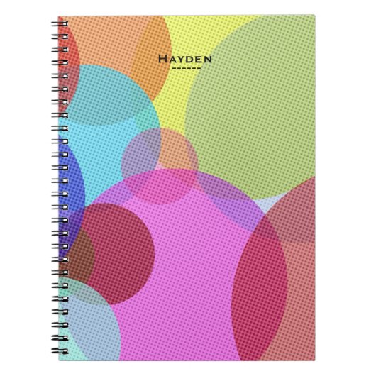 Colorful Abstract Geometric Circles Personalised ノートブック (正面)