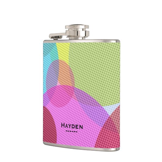 Colorful Abstract Geometric Circles Personalised フラスク (左)