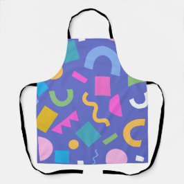 Colorful Abstract Geometric Memphis Style Pattern エプロン