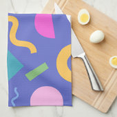 Colorful Abstract Geometric Memphis Style Pattern キッチンタオル (四つ折り)