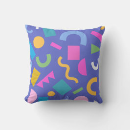 Colorful Abstract Geometric Memphis Style Pattern クッション
